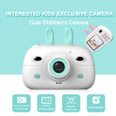 New Children's Camera Rabbit Ears Cartoon Mini Small SLR HD Screen Dual Lens Digital Camera Gift For Children